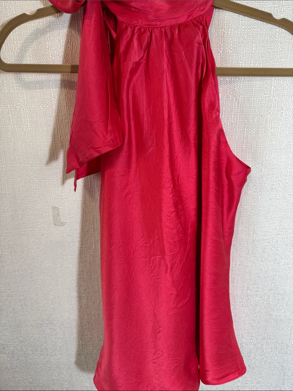 INC 100% Silk Bias Cut Halter Top Size 2 Pink Tie Neck Line - Picture 4 of 8